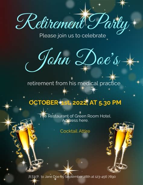 Tri-Fold Retirement Party Invitation Template