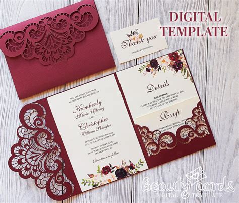 Tri Fold Wedding Invitations Gallery 1