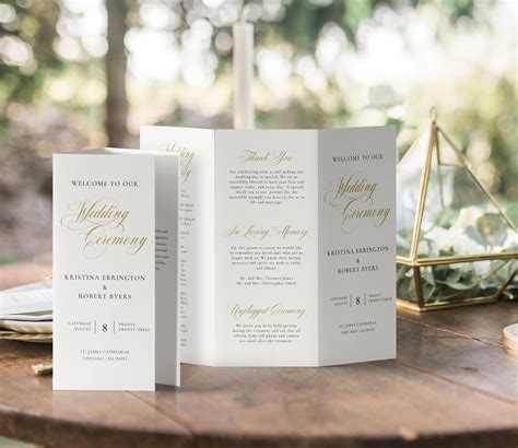 Tri-Fold Wedding Program Design