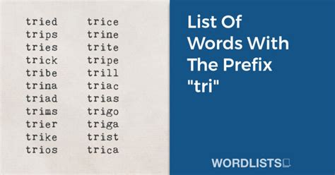 Words starting with tri prefix