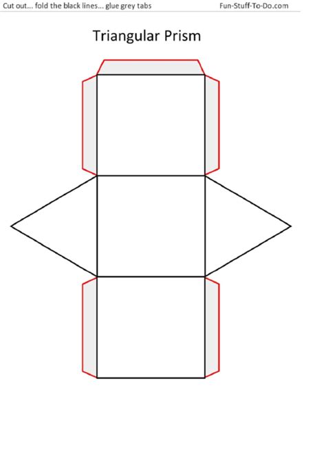 Triangular prisms template for kids