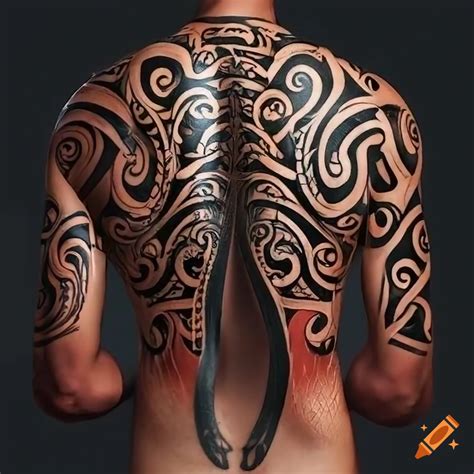 tribal back tattoo