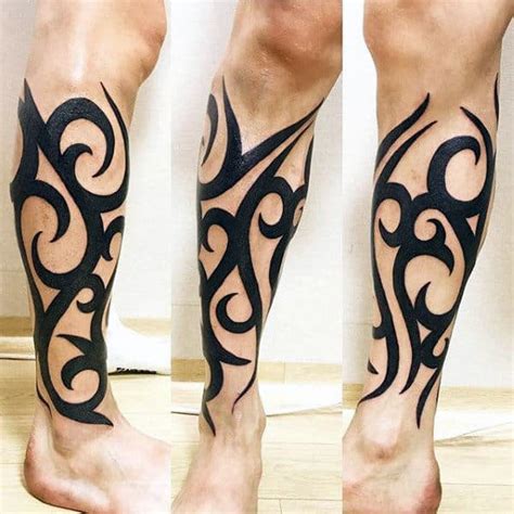 Tribal leg tattoos