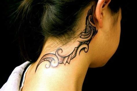 Tribal neck tattoo design