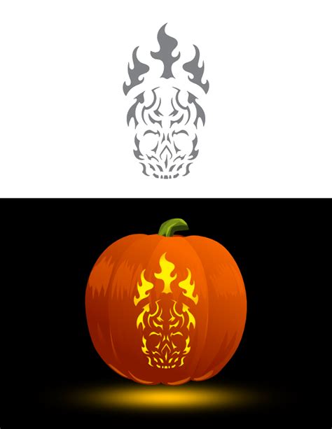 Tribal Skull Pumpkin Carving Template