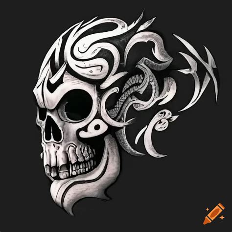 Tribal skull tattoo