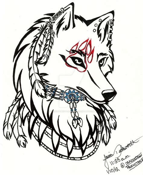 Tribal Wolf Tattoo Design