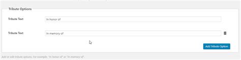Tribute options