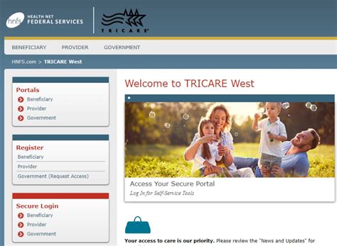 Tricare Portal Homepage