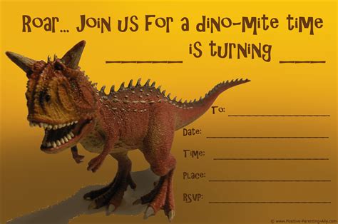 Triceratops Birthday Invitation Template