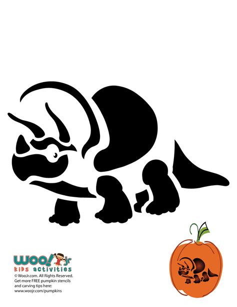 Triceratops pumpkin stencil