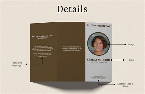 Trifold Obituary Template Design 10