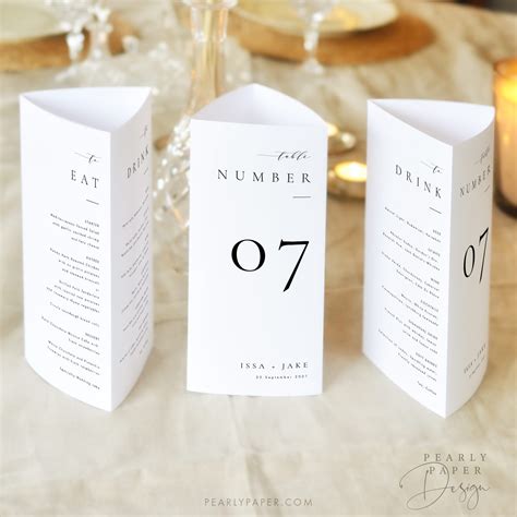 Trifold Table Number Template