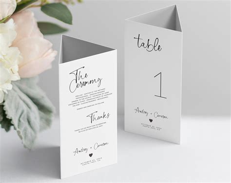 Trifold Table Number Template Design