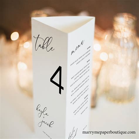 Trifold Table Number Template Free