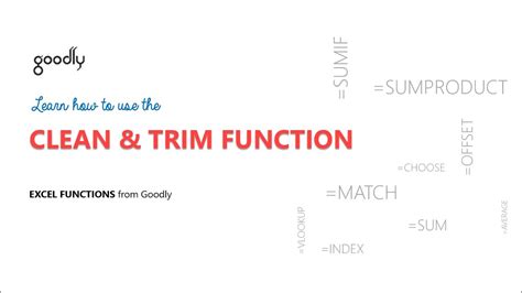 TRIM and CLEAN Functions