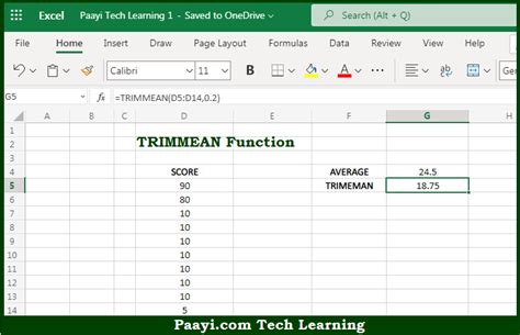 TRIMMEAN function in Excel