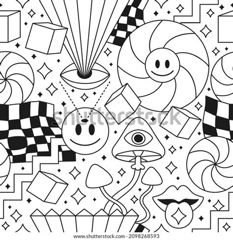 Trippy geometric coloring page