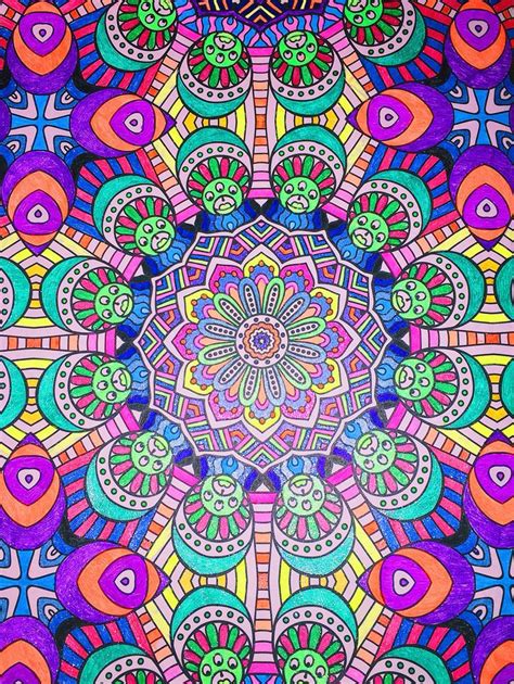 Trippy mandalas coloring page