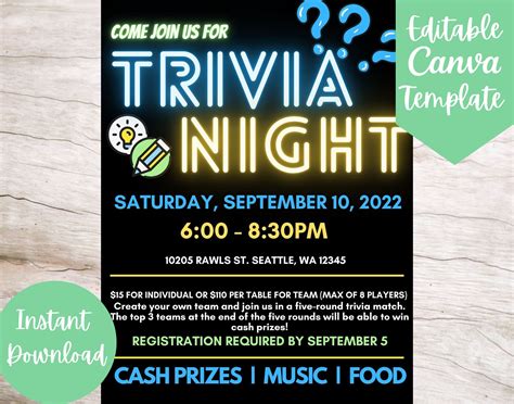 Trivia flyer template 10