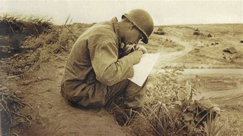 Troops receiving letters