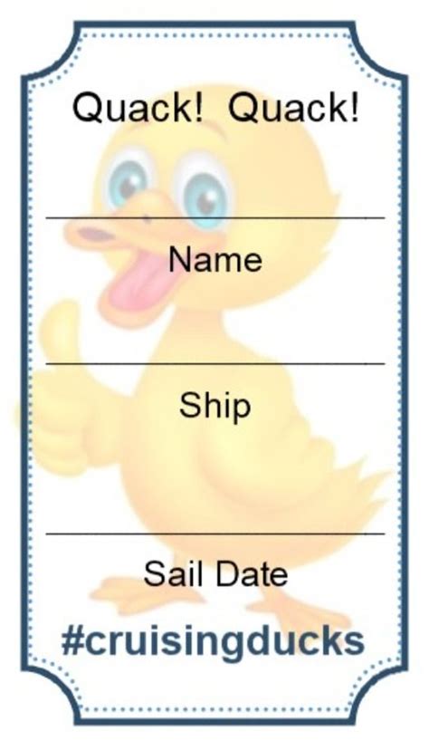 Tropical Cruising Duck Tags Template