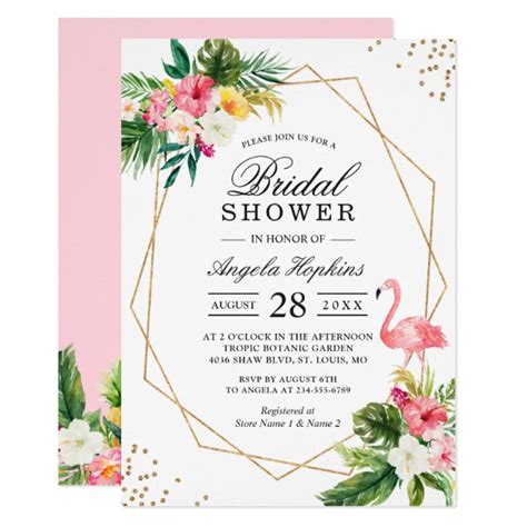 Tropical Floral Bridal Shower Invitation