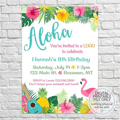 Tropical Invitation Templates 1