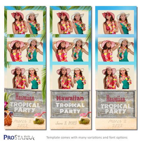 A tropical island photo booth template