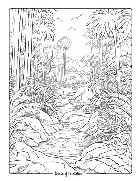 Tropical jungle coloring pages