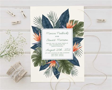 Tropical Leaf Invitation