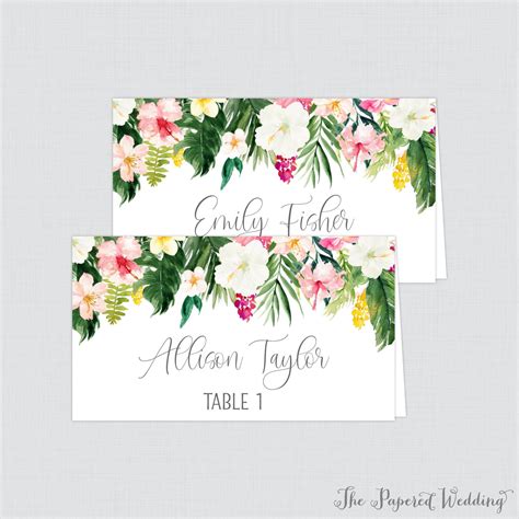 Tropical Leaf Table Place Card