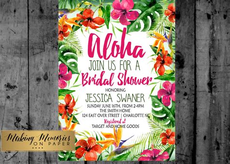 Tropical Oasis Couples Shower Invitation