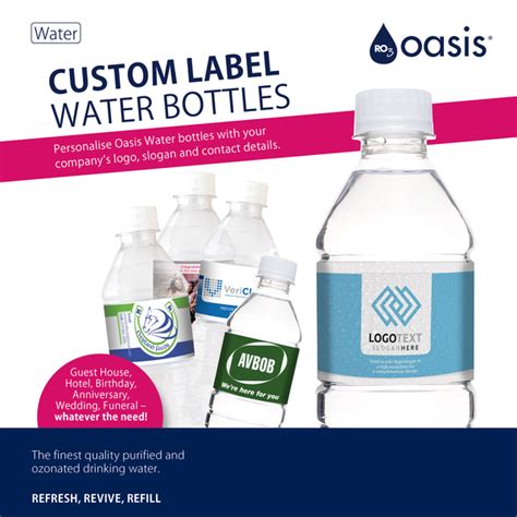 Tropical oasis water bottle label