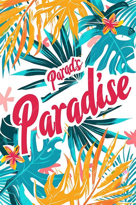 Tropical paradise postcard design