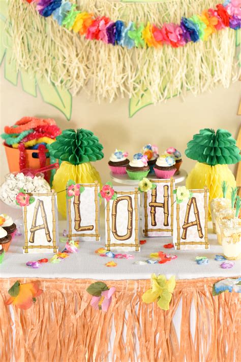 Tropical Party Decorations with Palm Tree Leaves