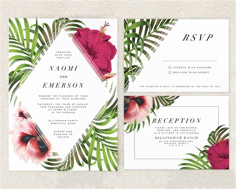 Tropical Wedding Invitations