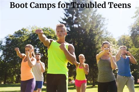 Troubled youth participating in a boot camp program