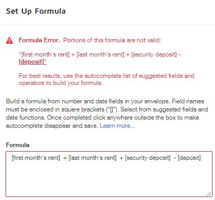 Troubleshooting Formula Edits