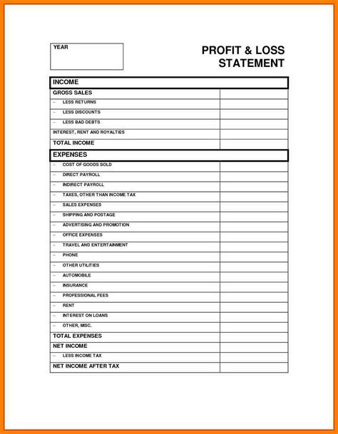 Truck Driver Profit and Loss Template Google Sheets