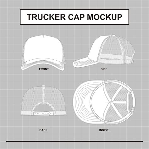 Trucker hat mockup template design 6