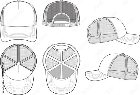 Trucker hat mockup template design