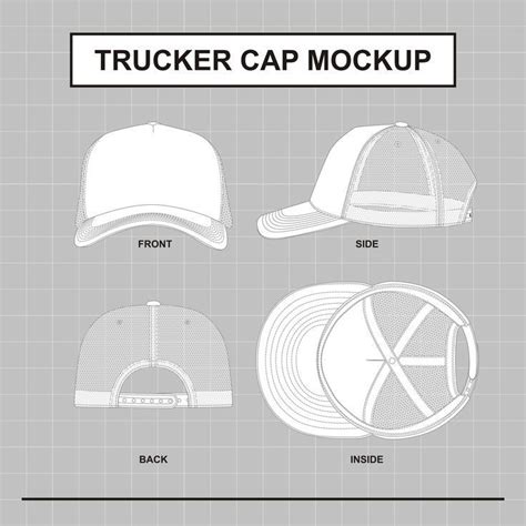 Trucker hat mockup template design 7