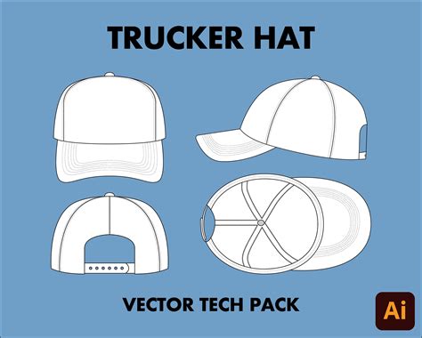 Trucker Hat Template Design 3