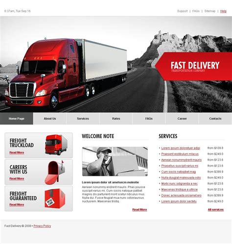 Trucking website template 5