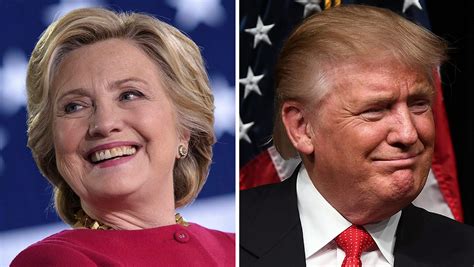 Trump and Clinton on election day