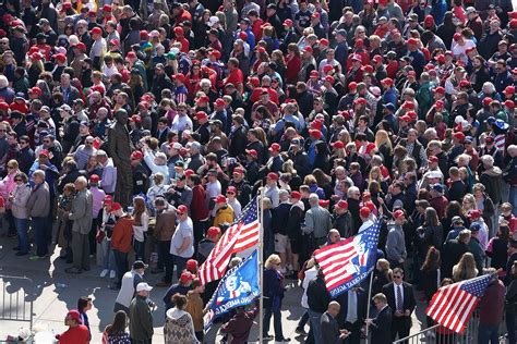 A crowd of Trump supporters at a rally