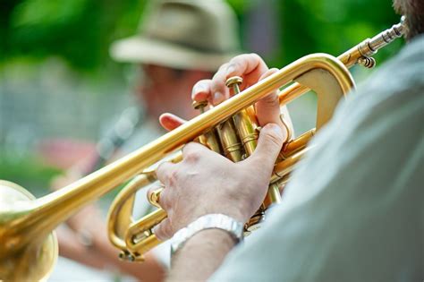 Trumpet player practicing Taps