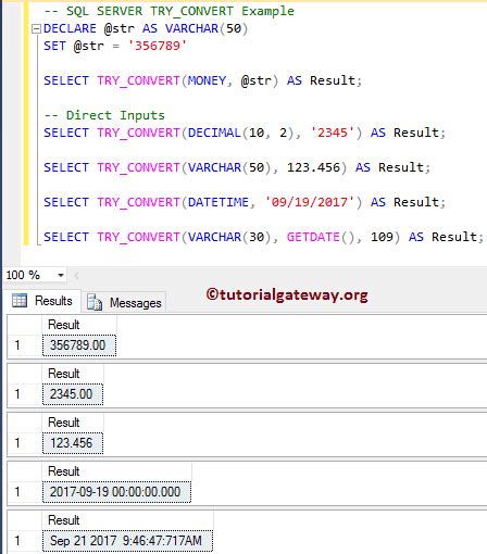 TRY_CONVERT Function Example