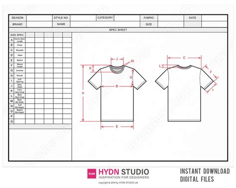 Specifications for a Custom T-Shirt Template